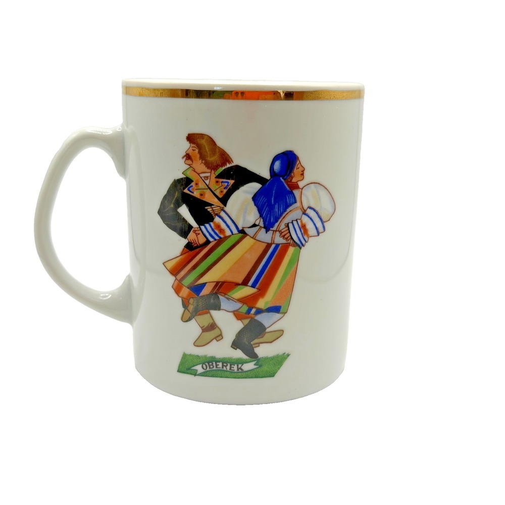 Favoina‎ "Oberek" Vintage Porcelain Mug by Artist Zofia Stryjenska Poland